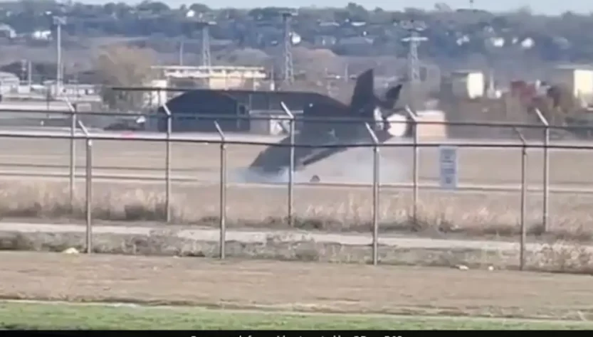 Watch: The Moment A Fighter Jet Of US Armed Forces Crashed On Runway