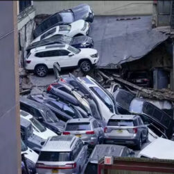 Video: As Parking Lot Collapses In New York, Massive Car Pile Up